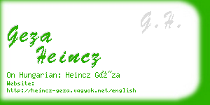 geza heincz business card